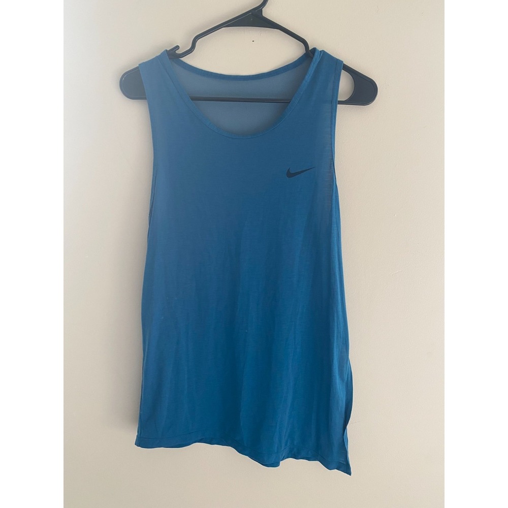 Nike Women's Training Tank Top Small Blue Mesh Back Yoga Gym Lightweight 831259
